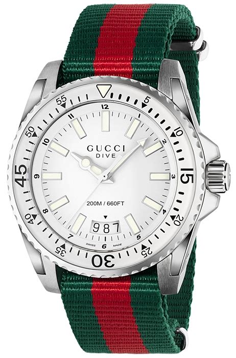 white gucci watch mens|Gucci dive watch white.